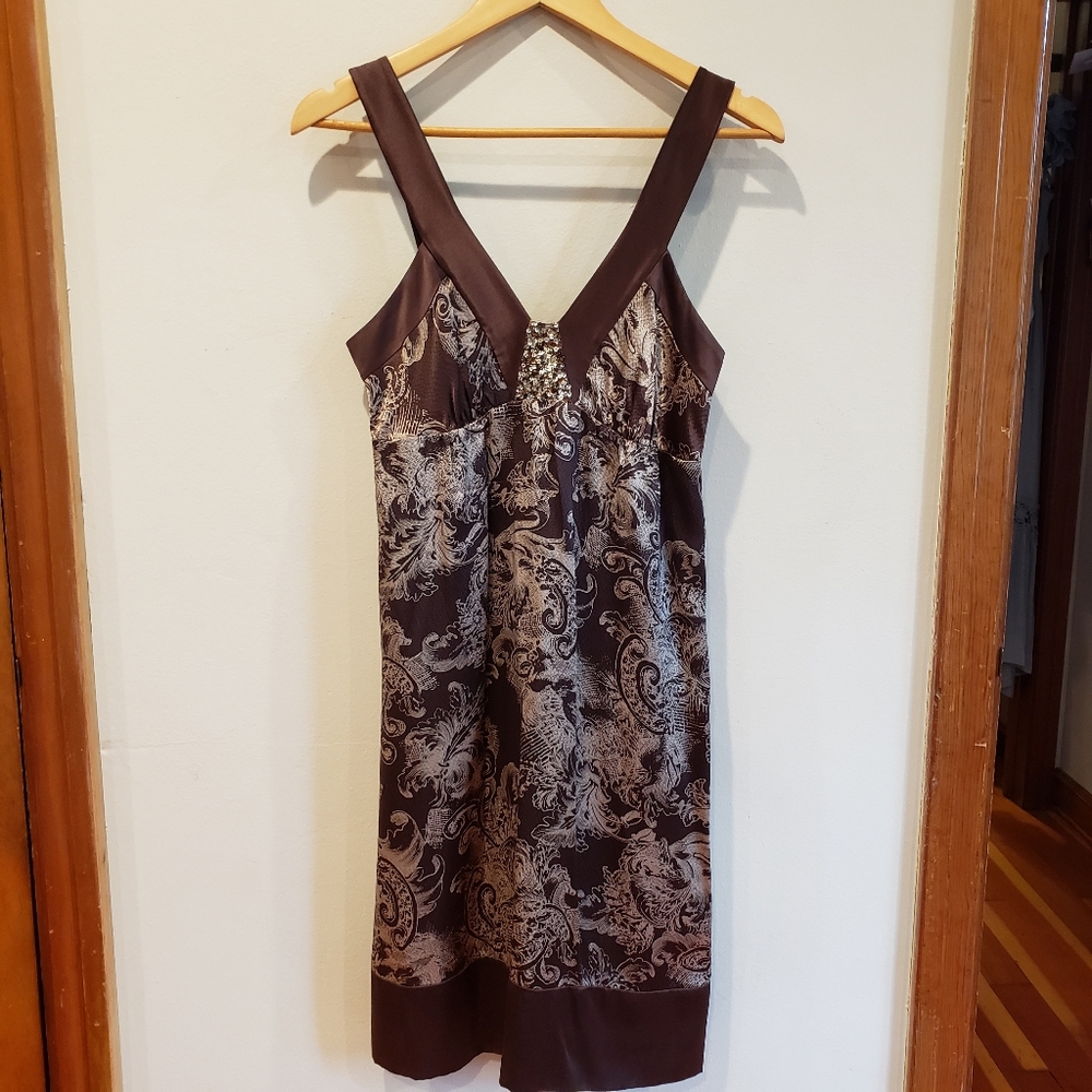 BCBG brown silky dress